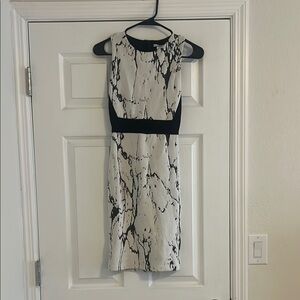Bar III Black and White Marble Print Dress